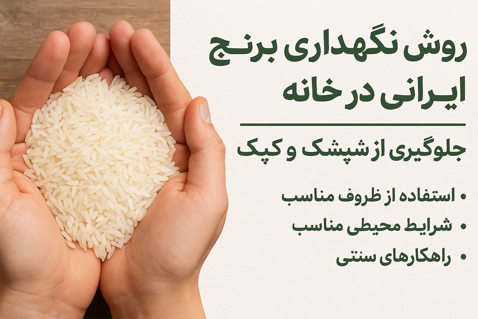 نگهداری برنج ایرانی در خانه