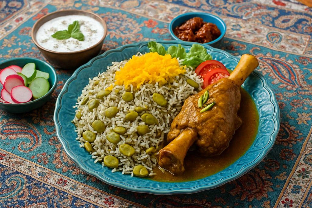 باقالی پلو با گوشت