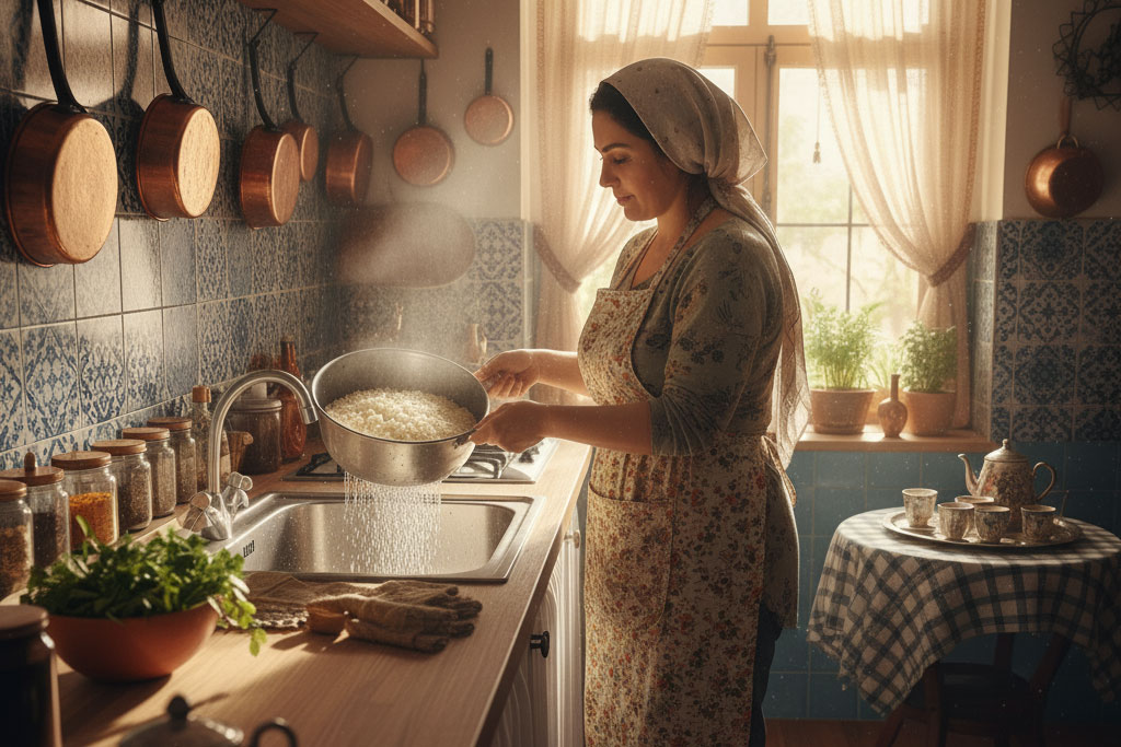 تهیه برنج آبکش