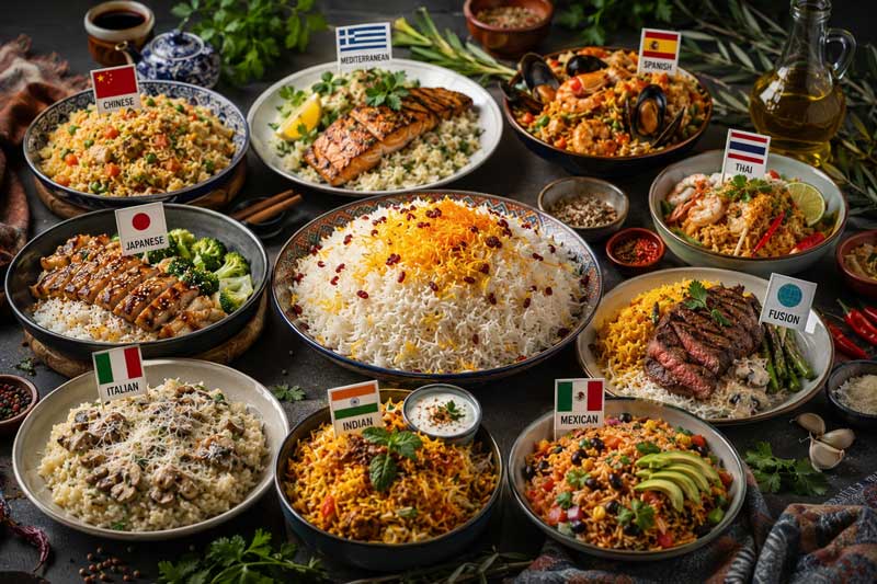 ترکیب برنج با غذاهای بین‌ المللی